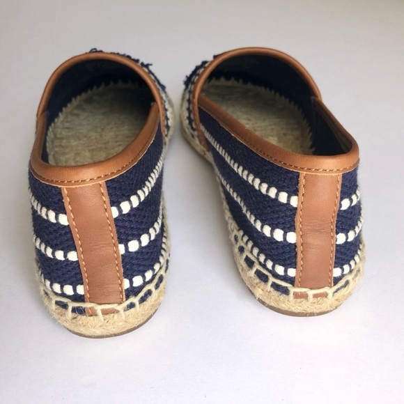 Tory Burch Shaw Espadrille Flats Size 6 Navy/white stripes - Picture 3 of 8